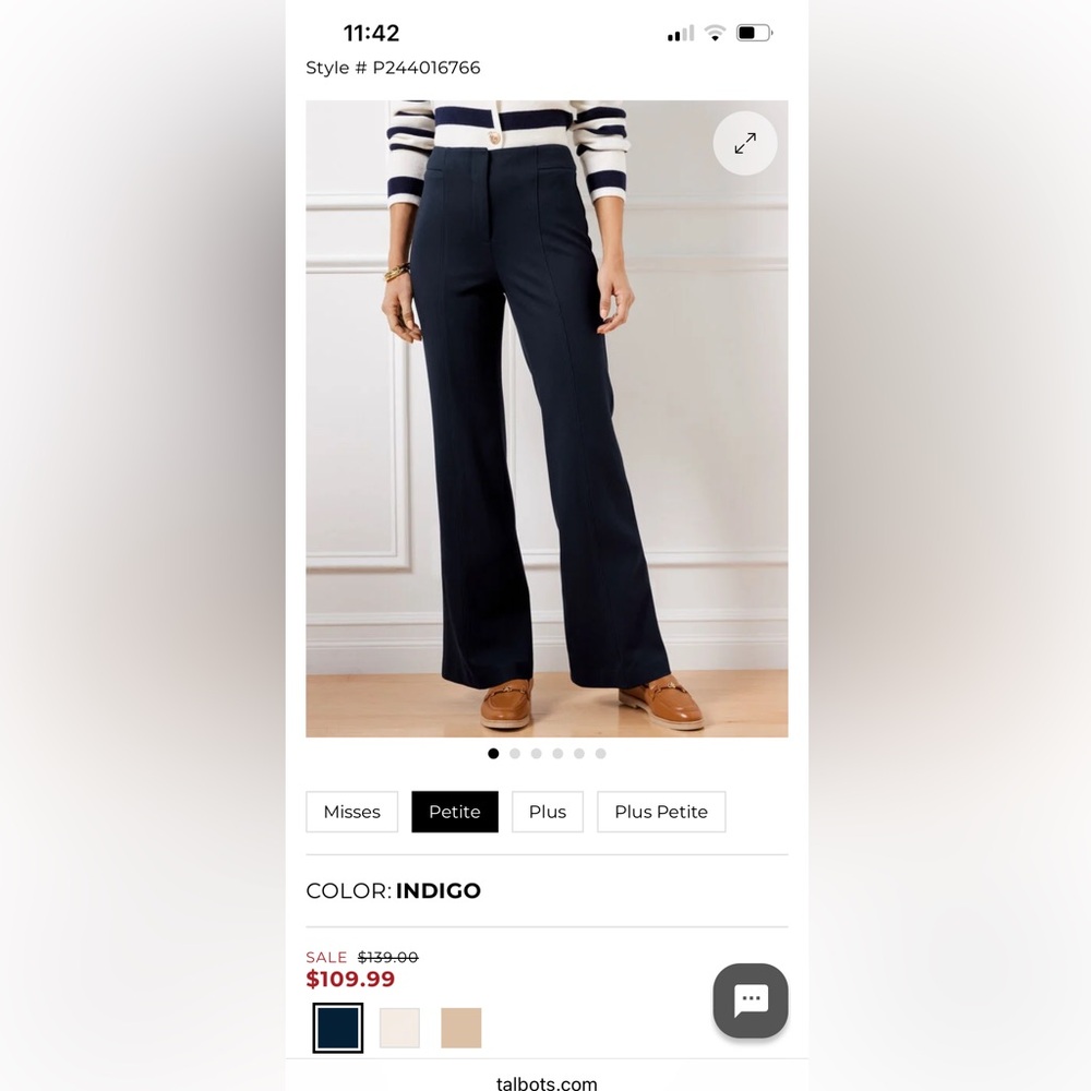 Never worn Talbots Indigo flare-Leg Pants
